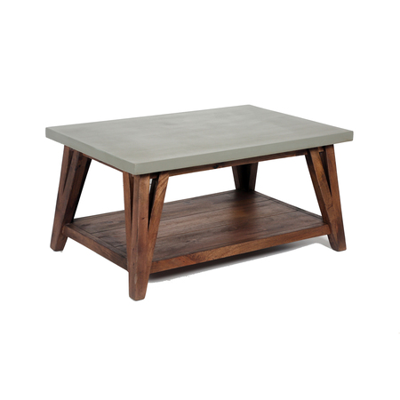 ALATERRE FURNITURE Brookside 36"W Wood with Concrete-Coating Coffee Table AWBS1370C